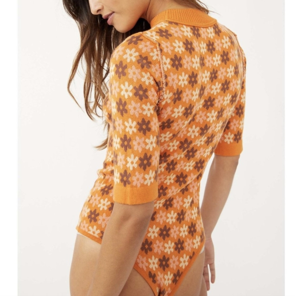 Free People Intimately Hippie Boho Floral Winter Warmer Bodysuit Size XSMALL - Picture 5 of 9